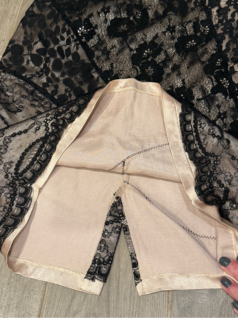 Yoana Baraschi Y2K Lace Patchwork Satin Pencil Skirt Size 4 - Picture 8 of 12